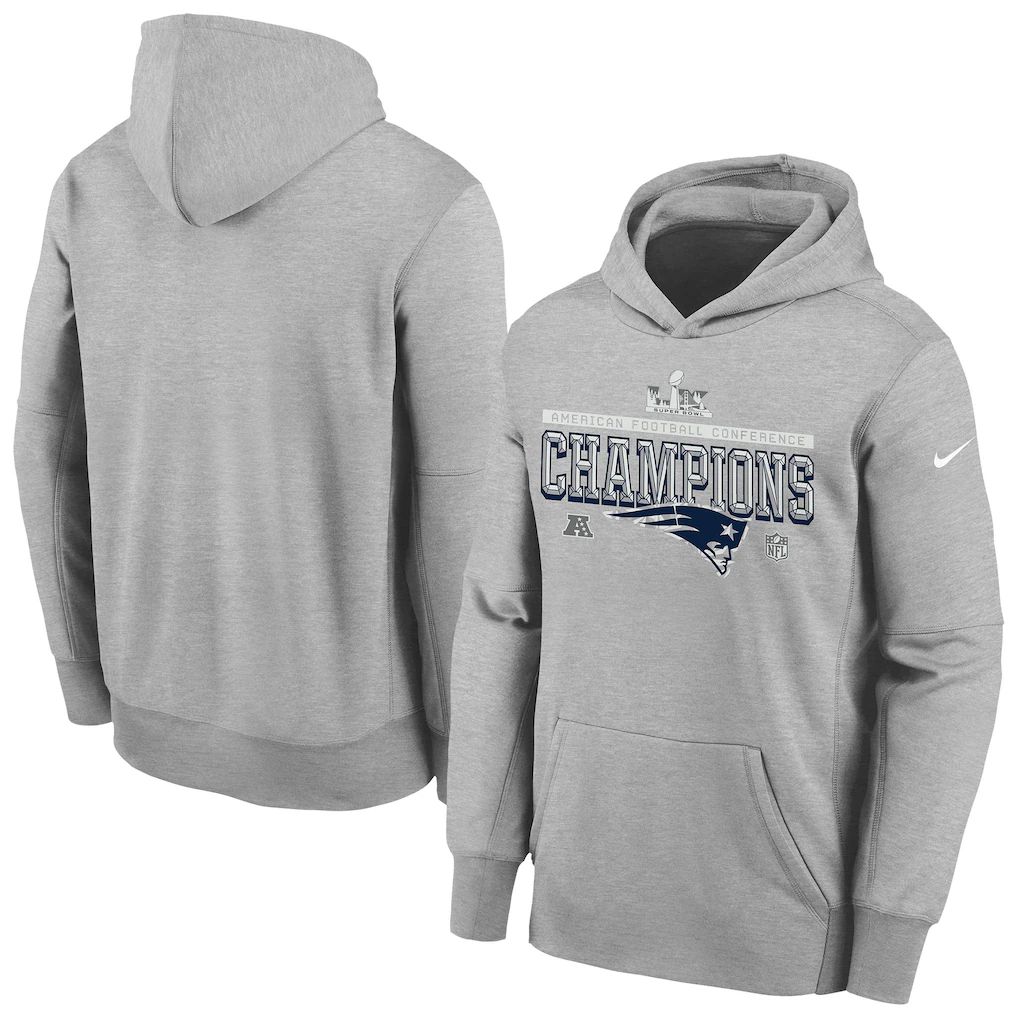 Men 2026 NFL New England Patriots hoodie grey 0014->nfl t-shirts->Sports Accessory
